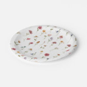 Watercolor Floral Wildflower Spring Baby Shower Paper Plate (Angled)