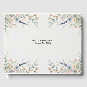 Watercolor Floral Wildflower Spring Wedding Guest Book