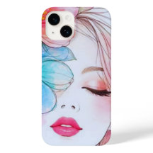 Watercolor Floral Woman  Aesthetic Phone Case