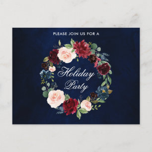 Watercolor Floral Wreath Fête Invitation