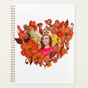 Watercolor Floral Wreath Heart Photo Planner