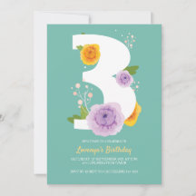 Watercolor Florals 3rd Birthday Party