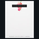 Watercolor Florals Beauty and Design Letterhead<br><div class="desc">Coordinates with the Watercolor Florals Beauty and Design Business Card Template by 1201AM. A centerpiece of colourful watercolor roses peaks out from behind an elegant black box containing your name or business name on this artistic letterhead template. © 1201AM CREATIVE</div>