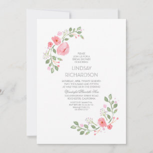 Watercolor Florals Bridal Shower Invitation