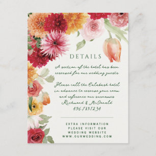 Watercolor Florals Sage Green Garden Wedding Enclosure Card