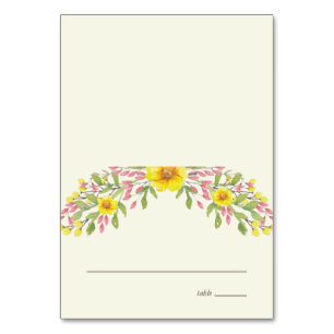 Watercolor Florals Wedding Escort Place Card