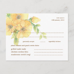 Watercolor Florals Wedding Response RSVP Postcard