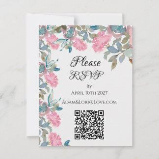 Watercolor Florals Wedding RSVP Card