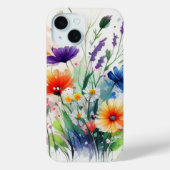 Watercolor Florals Wildflowers Feminine Trendy Case-Mate iPhone Case (Back)