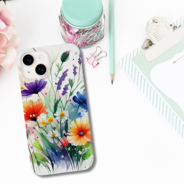 Watercolor Florals Wildflowers Feminine Trendy Case-Mate iPhone Case