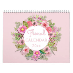 Watercolor Florals with Motivation Quotes Calendar