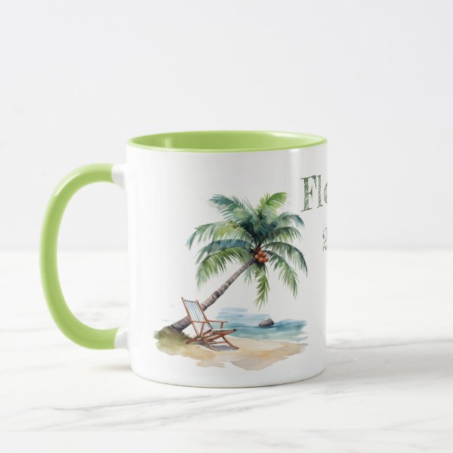 Watercolor Florida Beach Trip  Mug (Left)