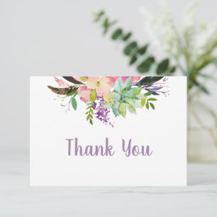 Watercolor Flower 90th Surprise Birthday Thank You Card