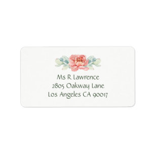 Watercolor Flower Address Labels