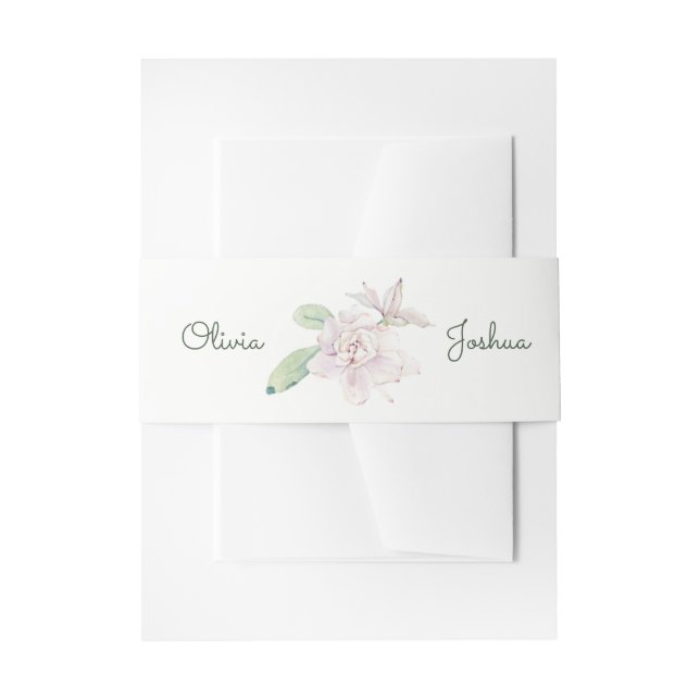 Watercolor Flower Belly Bands Invitation Belly Band (Front Example)