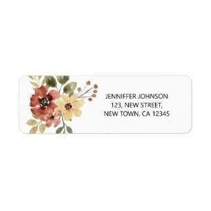 Watercolor Flower Botanical Return Address Label