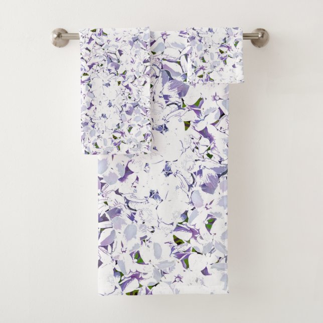 Watercolor flower bouquet of hydrangeas. bath towel set (Insitu)