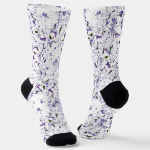 Watercolor flower bouquet of hydrangeas. socks