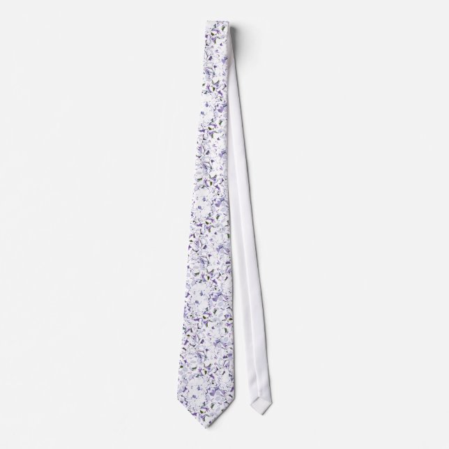 Watercolor flower bouquet of hydrangeas. tie (Front)