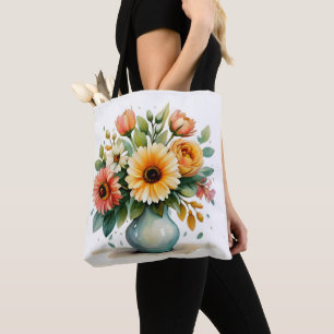 Watercolor Flower Bouquet  Tote Bag