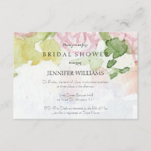 Watercolor flower bridal shower invitations