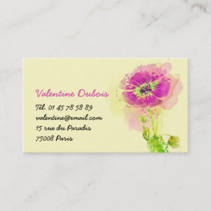 Watercolor Flower Business Card