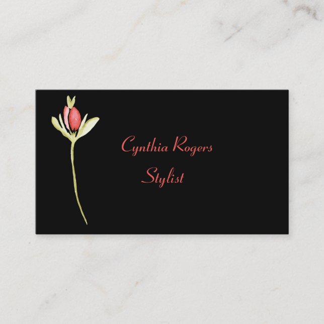 Watercolor Flower Business Card (Front)