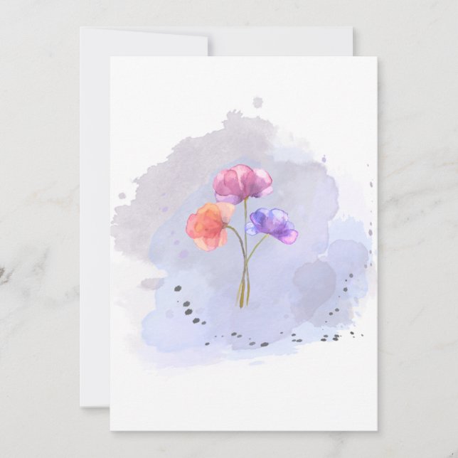 watercolor flower card (Front)