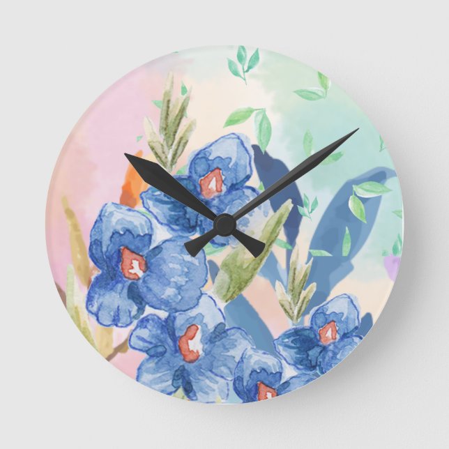 Watercolor Flower Clock (Front)