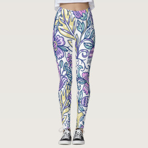Watercolor Flower Colourful Nature Elegant   Leggings