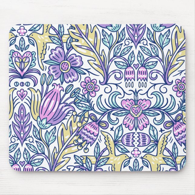 Watercolor Flower Colourful Nature Elegant    Mouse Pad (Front)