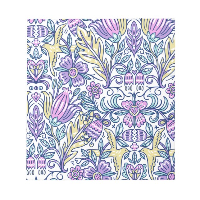 Watercolor Flower Colourful Nature Elegant       Notepad (Front)