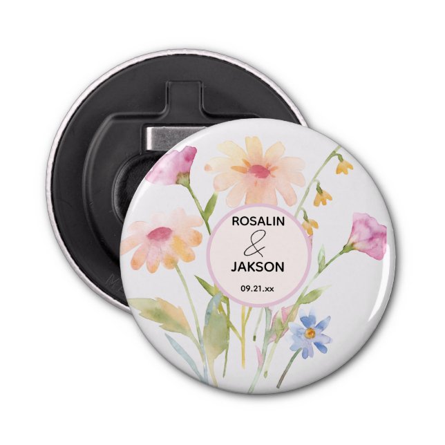 watercolor flower editable bottle opener (Front)