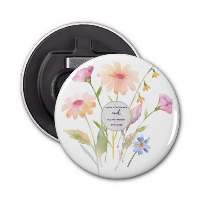 watercolor flower editable bottle opener (Front)