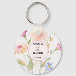 watercolor flower editable keychain