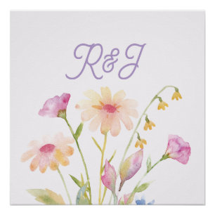 watercolor flower editable poster