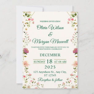 Watercolor Flower Event Card with Custom Text