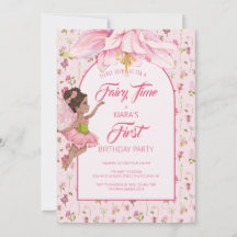 Watercolor Flower Fairy Girl Birthday