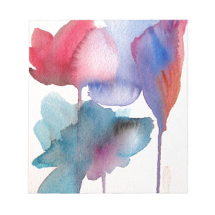 Watercolor flower modern floral art design notepad