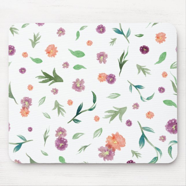 Watercolor Flower Mouse Pad – Sweet Gift for Her  (Front)