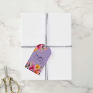 Watercolor Flower Pattern | Modern Floral Gift Tags