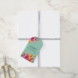 Watercolor Flower Pattern | Modern Floral Gift Tags