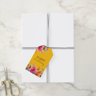 Watercolor Flower Pattern | Modern Floral Gift Tags