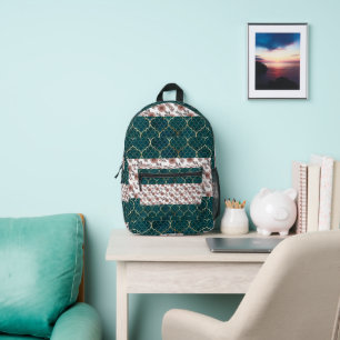 Watercolor Flower Pattern Printed Backpack