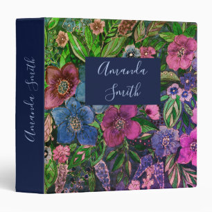 Watercolor, flower pattern, watercolor, bells binder