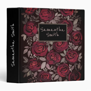 Watercolor, flower pattern, watercolor, roses binder