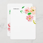 Watercolor flower personalized card (Front/Back)
