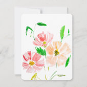 Watercolor flower personalized card (Back)