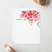 Watercolor flower personalized note card (Front/Back In Situ)