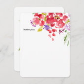 Watercolor flower personalized note card (Front/Back)